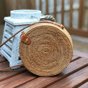 New Authentic Rattan Bag with Side Pattern